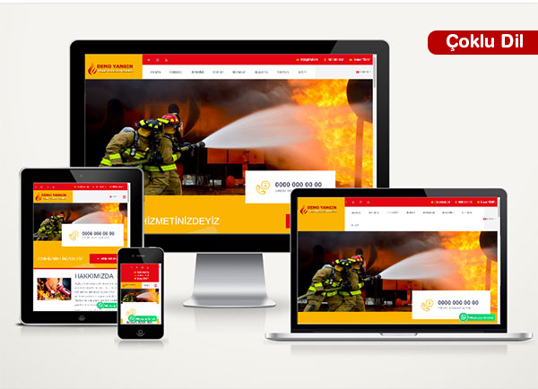 Yangın Söndürme Firma Web Sitesi Paketi Fire